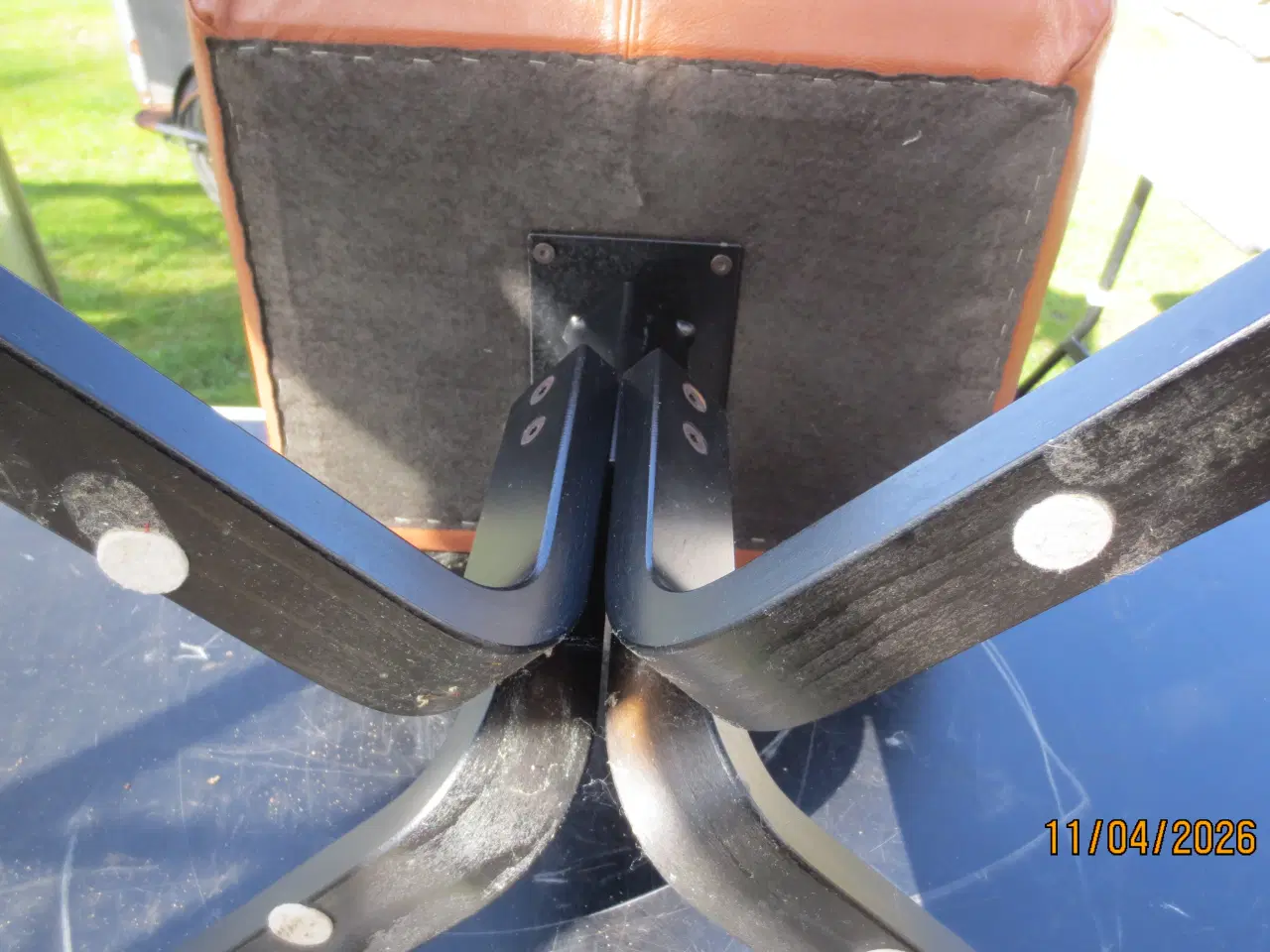 Billede 4 - 1 stk Fodskammel med Brun læder 