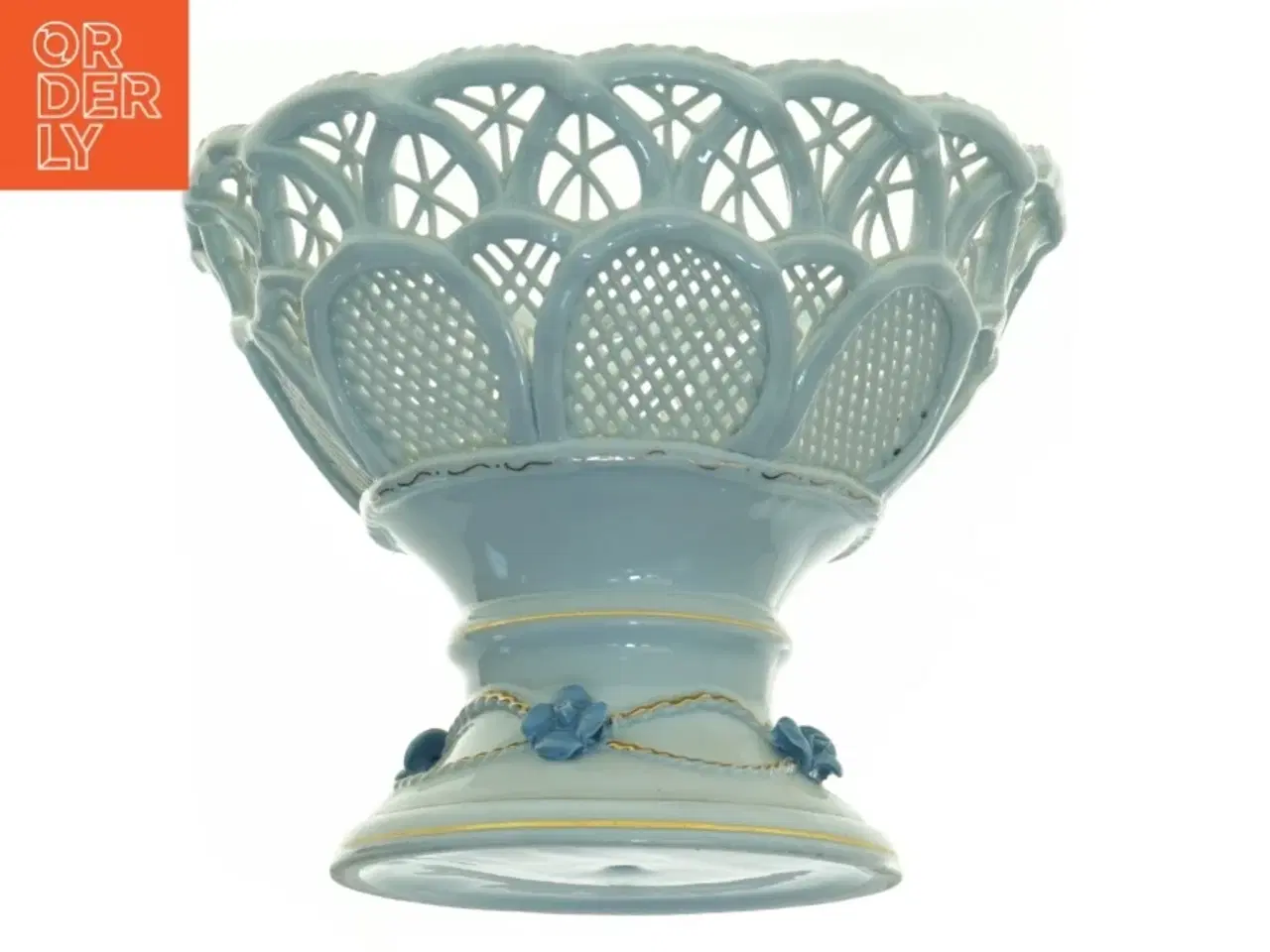 Billede 4 - Porcelæns blonde frugtkurv på fod (str. Diameter 18,5 cm h 15 cm)