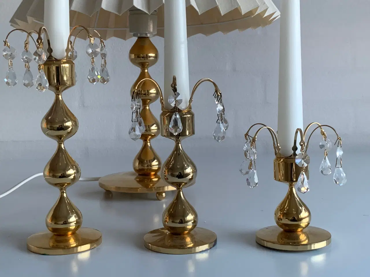 Billede 4 - Dråbe lysestager & dråbe lampe m skærm