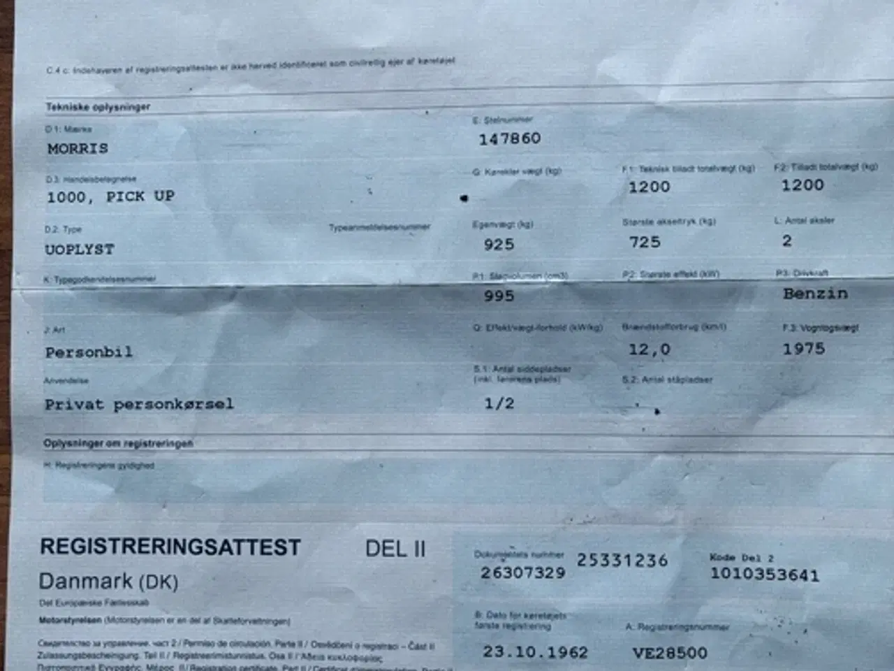 Billede 17 - Morris 1000 Pickup Autocamper