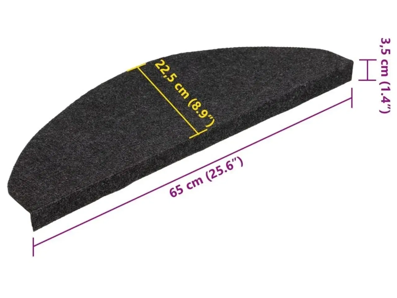 Billede 8 - Selvklæbende trappemåtter 15 stk. 65x22,5x3,5 cm sort