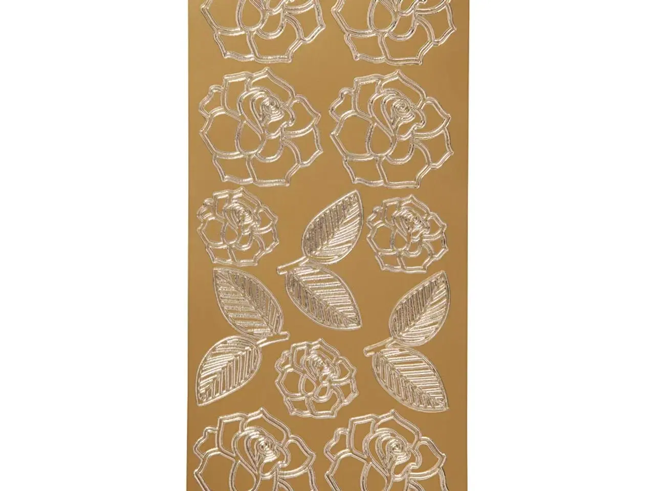 Billede 1 - Stickers, roser, ark 10x23 cm, guld, 1 ark