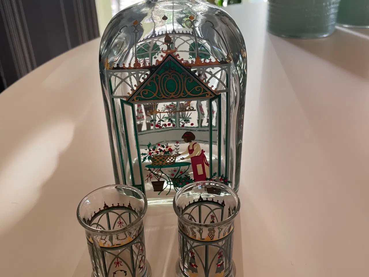 Billede 1 - Holmegård juleflaske med 2 glad
