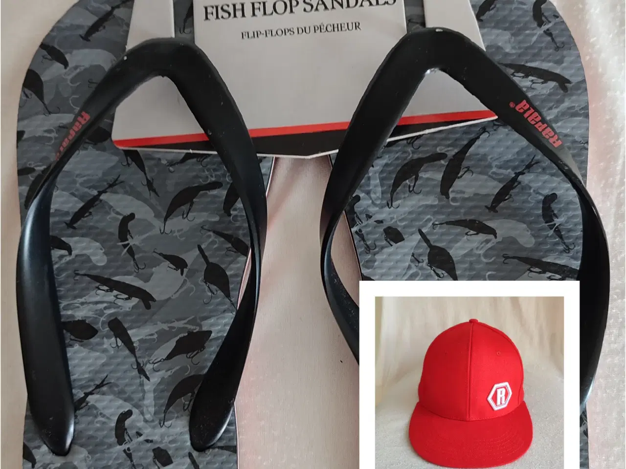 Billede 1 - Sandaler, Kasket, Rapala, str 43, Samlet pris 140,