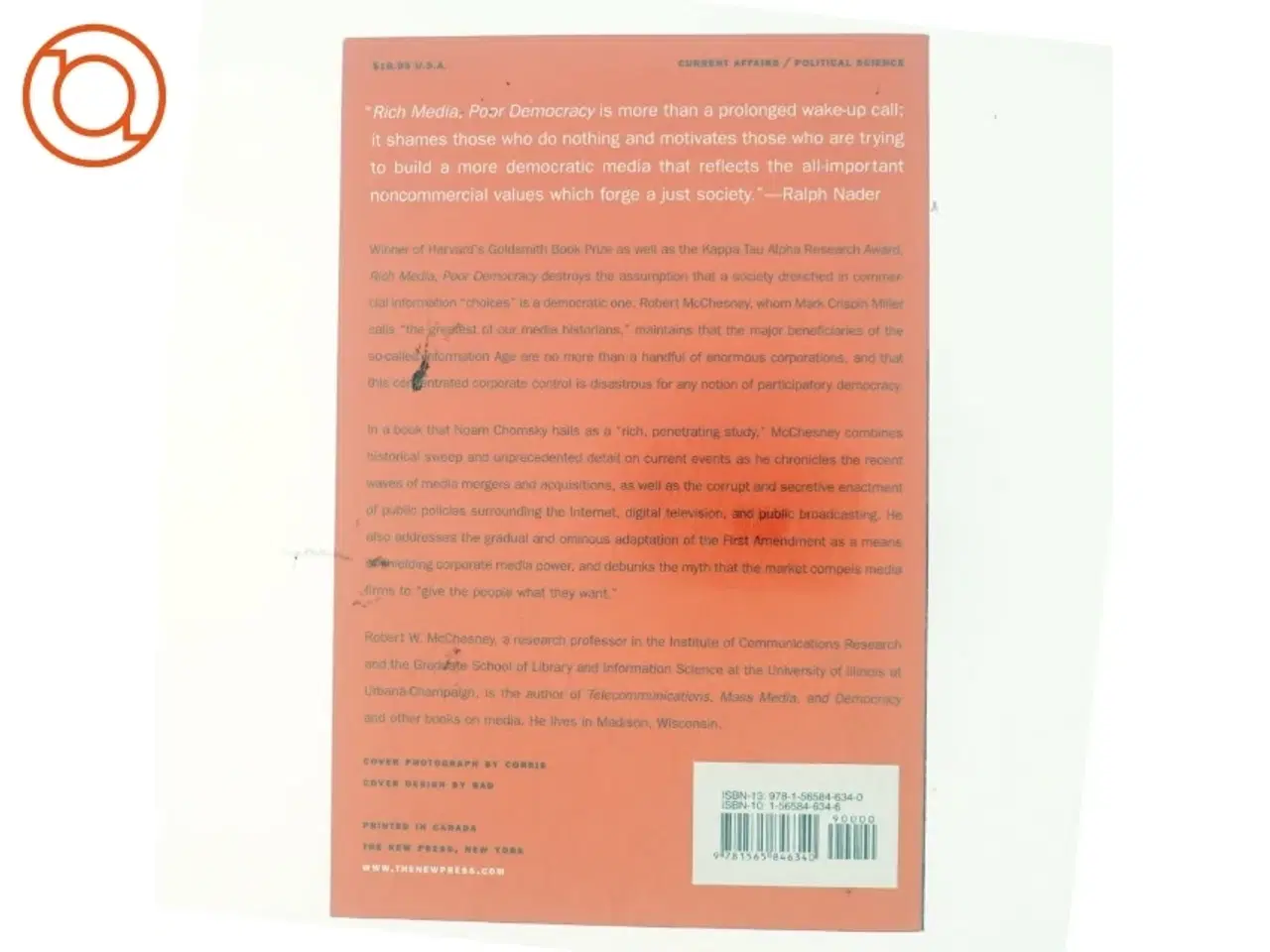 Billede 3 - Rich media, poor democracy : communication politics in dubious times af Robert W. McChesney (Bog)