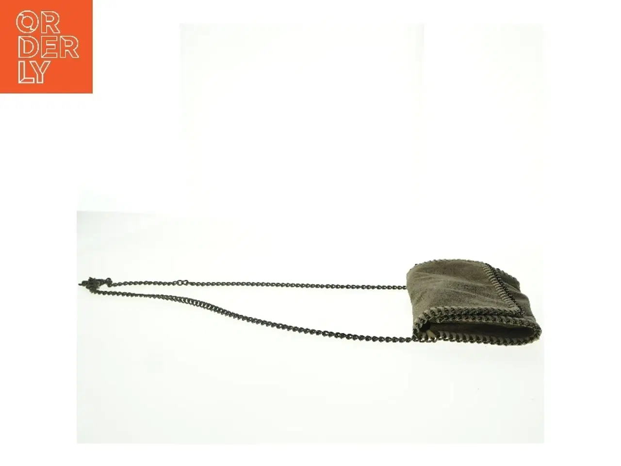 Billede 3 - Lille skuldertaske i ruskind med kædestrop (str. 20 x 14 cm)