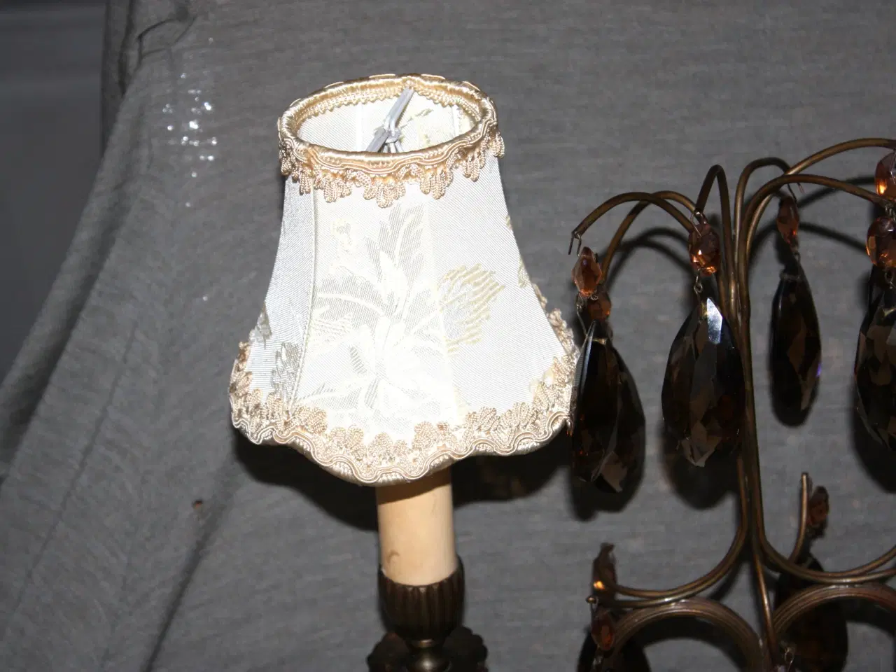 Billede 2 - Bordlampe med prismer antik