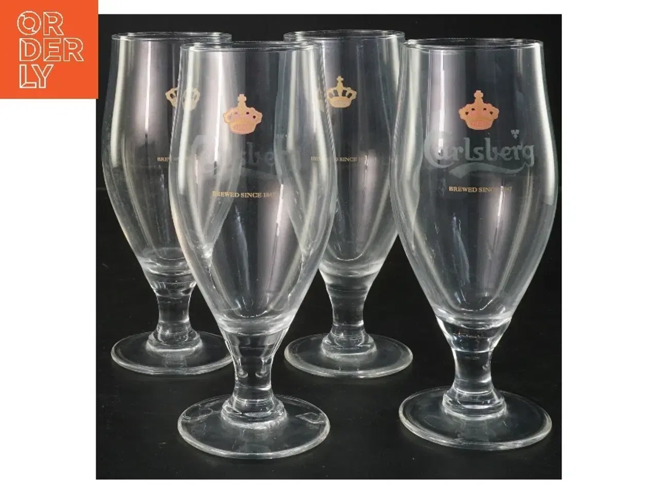 Billede 1 - Ølglas, 4 stk. fra Carlsberg (str. 4 stk Ø 6 cm længde 17 cm)