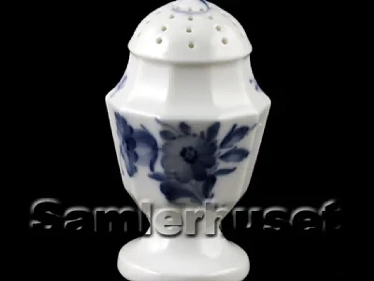 Billede 1 - Blå Blomst Kantet Saltbøsse