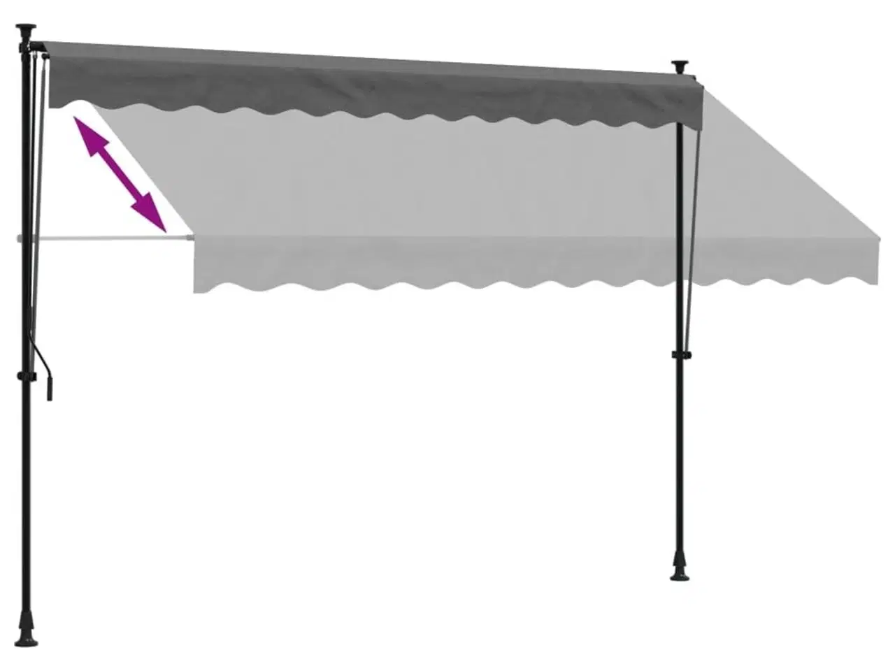 Billede 6 - Markise 300x150 cm sammenrullelig stof og stål antracitgrå