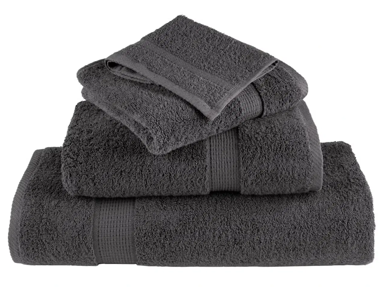 Billede 4 - Håndklæder 8 stk. Premium SOLUND 600 g/m2 antracit