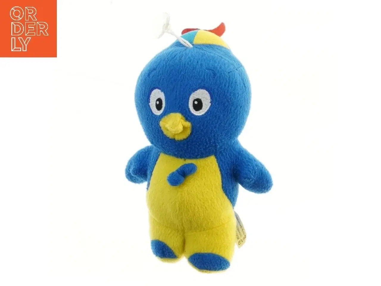 Billede 1 - Blå og gul plys fuglefigur (str. 23,5 cm)