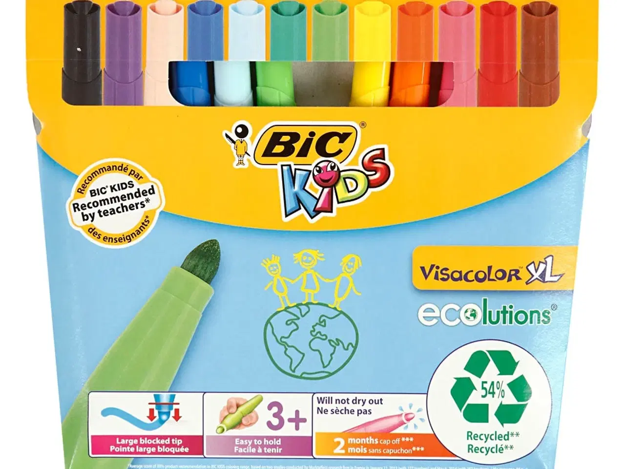 Billede 1 - BIC Visa Color Tusch, streg 3 mm, ass. farver, 12stk./ 1 pk.