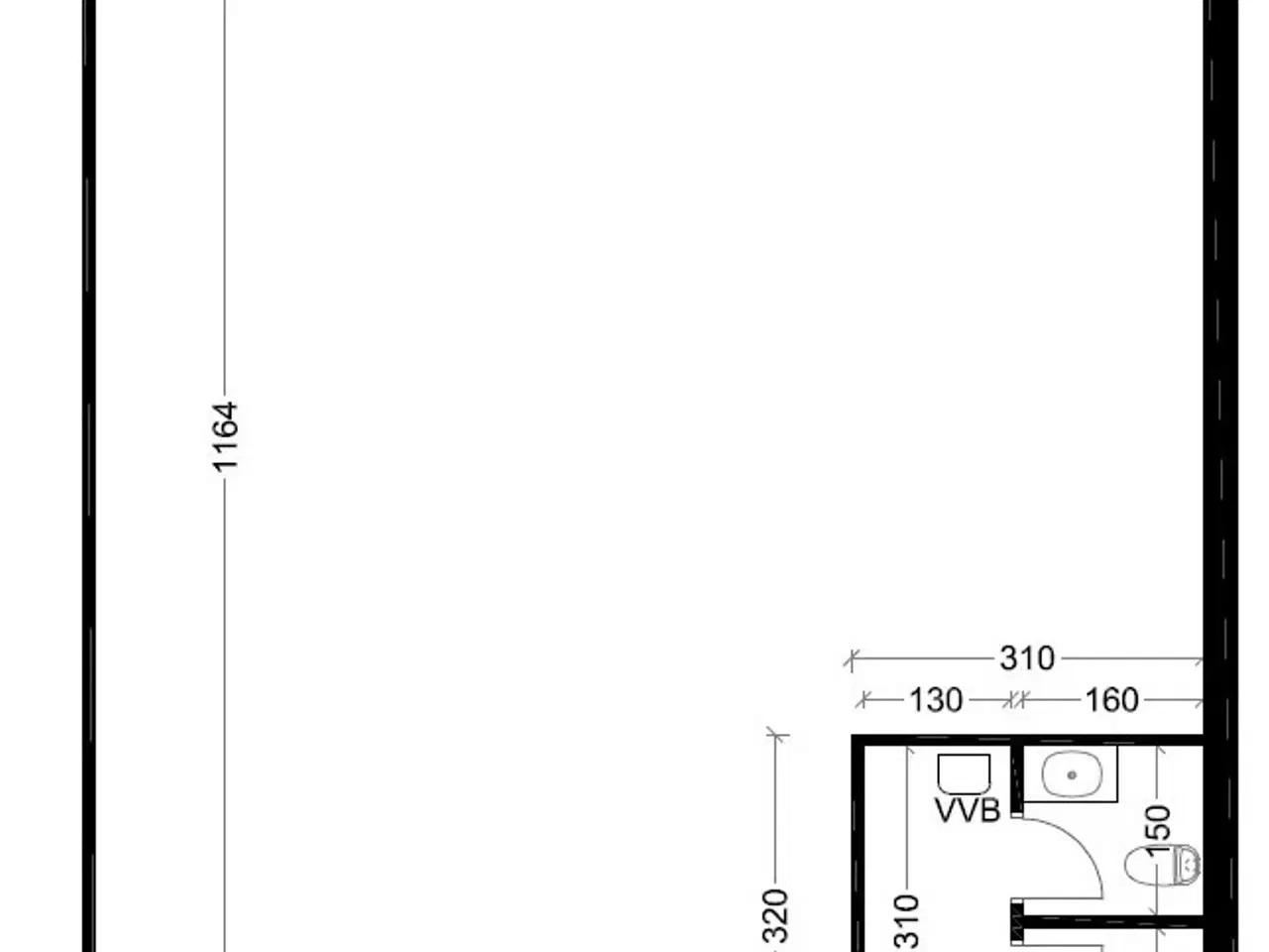 Billede 6 - Rugvænget 3 C. søjlefri hal. med loft til kip.