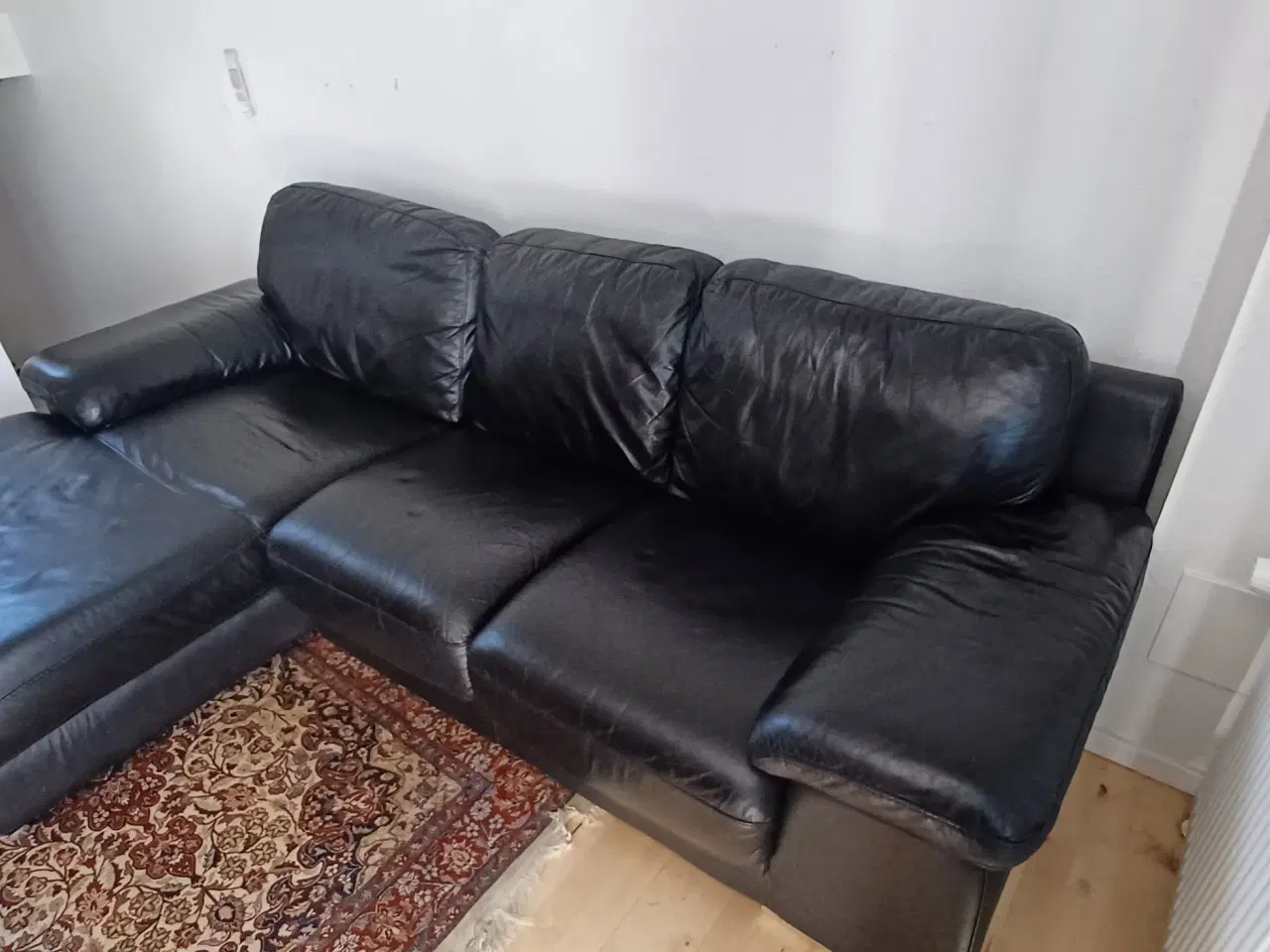 Billede 3 - Lædersofa med Chaiselong 