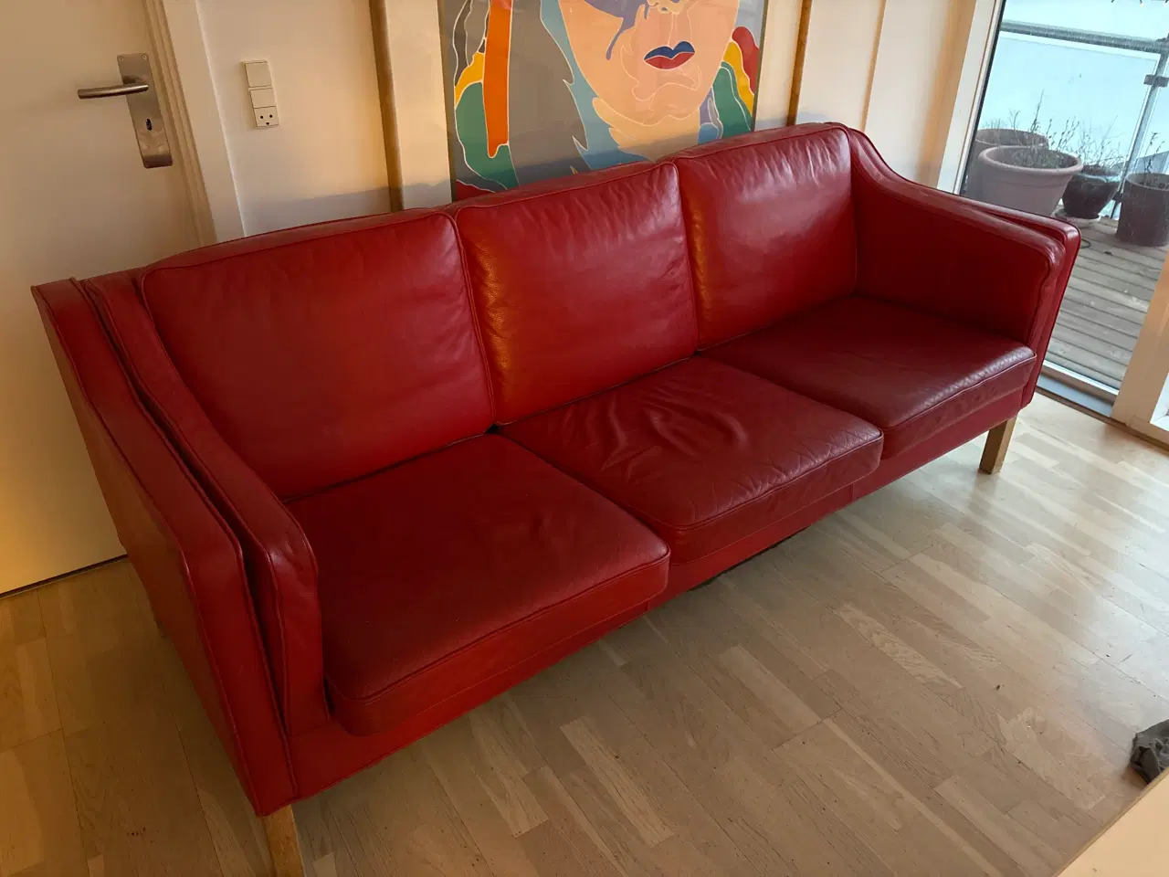 Billede 4 - Børge Mogensen-design i rødt læder
