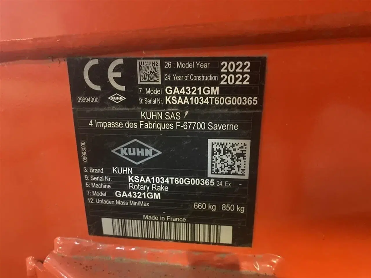 Billede 6 - Kuhn GA 4321 GM Kun kørt 15 timer. Dug medfølger