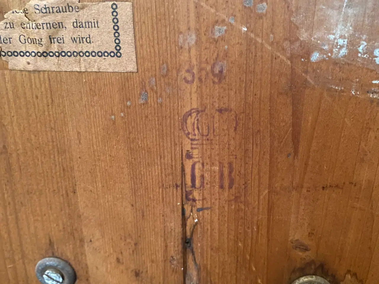 Billede 3 - Antik stueur med lodder og pendul