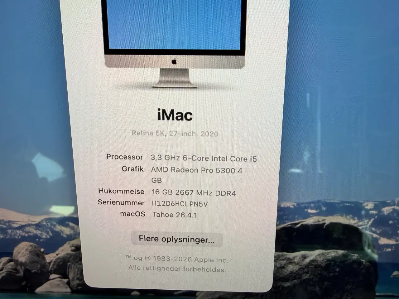 Billede 2 - iMac 27" inkl. trådløs keyboard og mus.