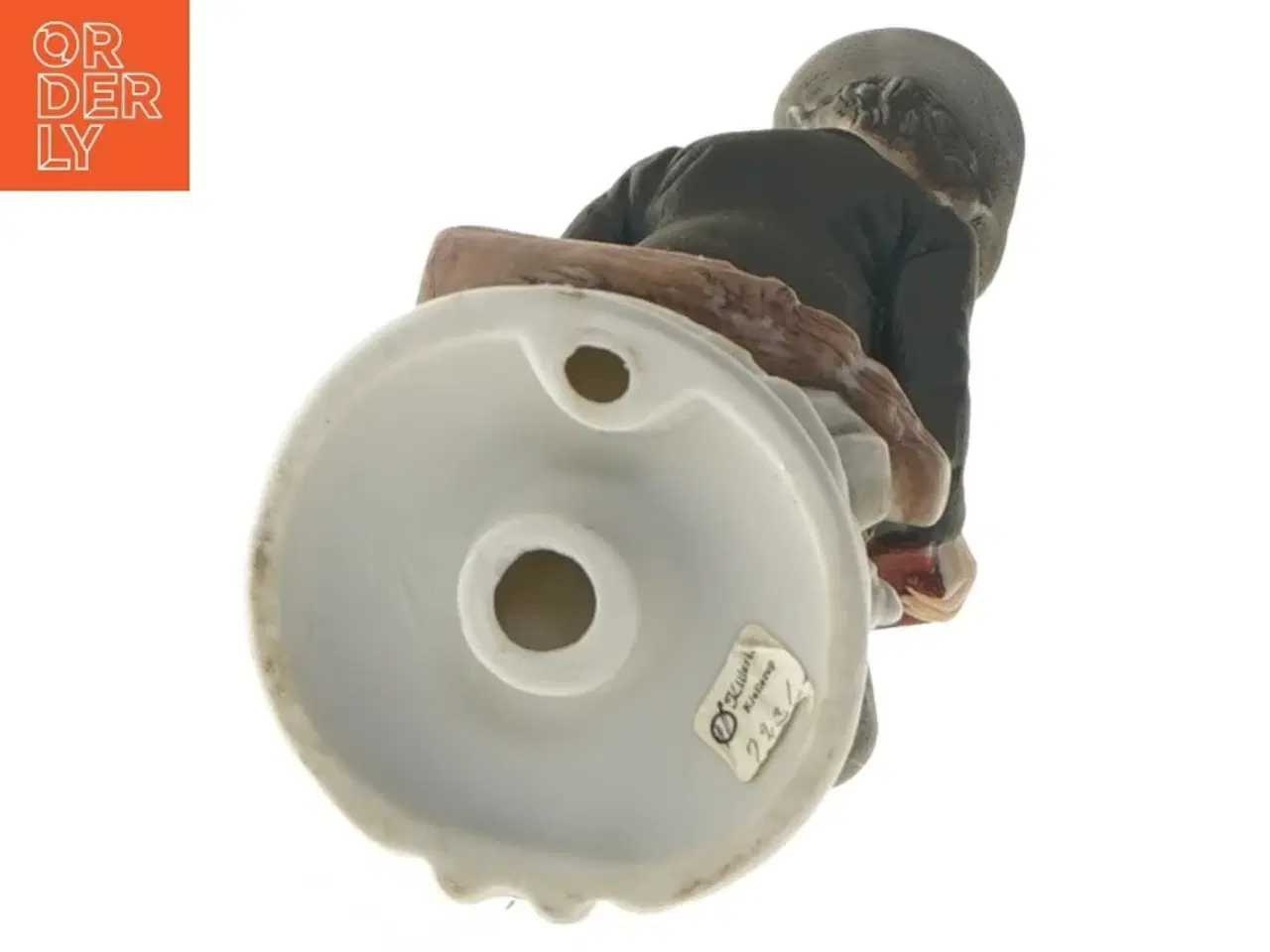 Billede 4 - Porcelænsfigur af læsende mand fra Kjellerup (str. 17 cm)