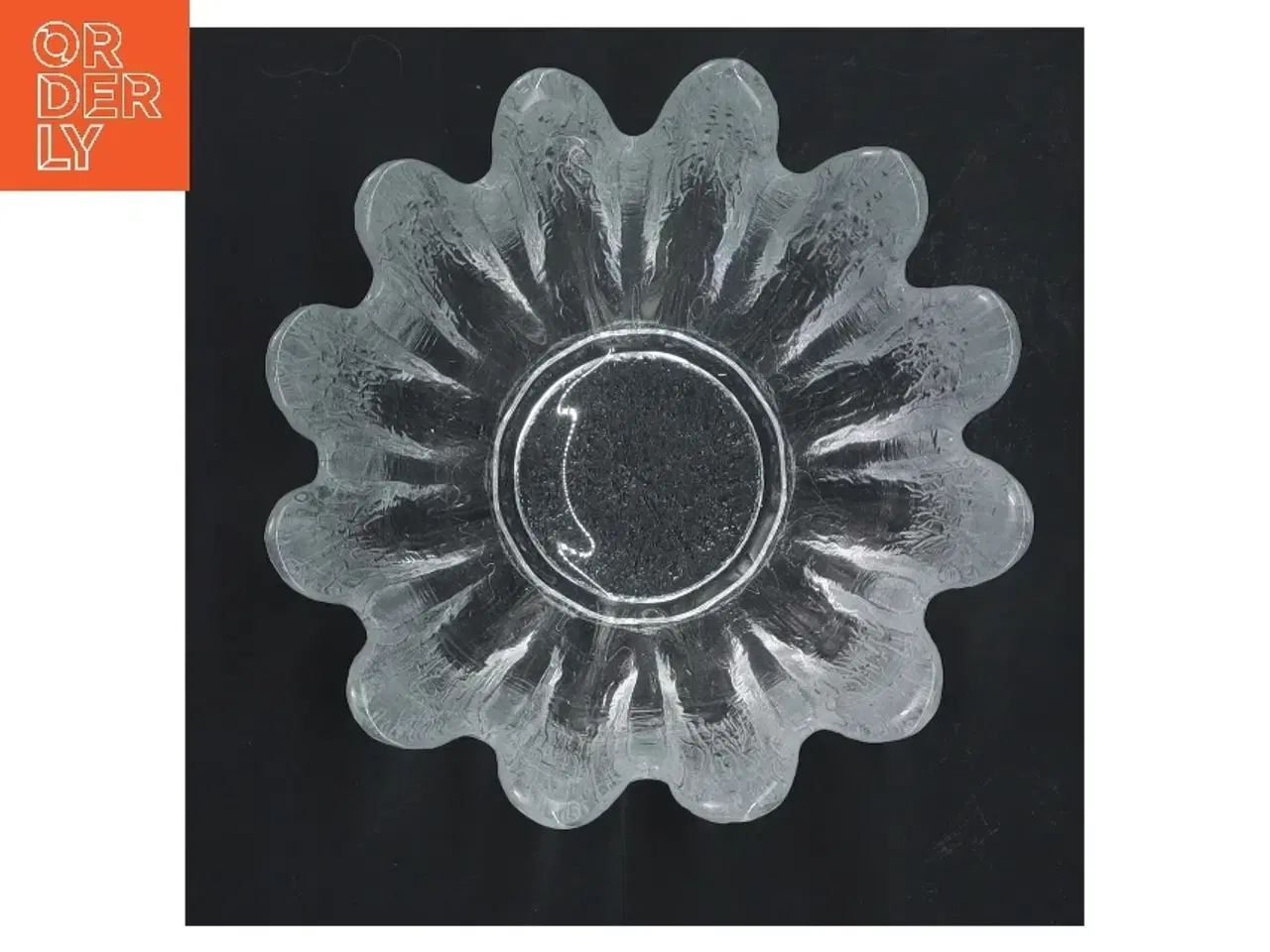 Billede 2 - Glasblomst skål (str. Ø 13,5 cm længde 9 cm)