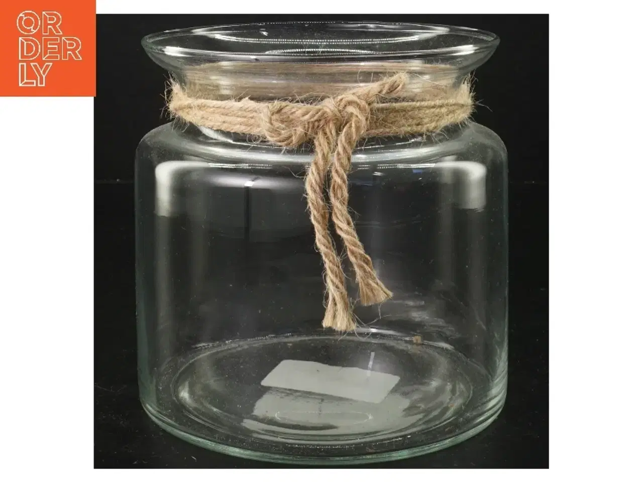Billede 1 - Glasvase med snor (str. Ø 14x15 cm)
