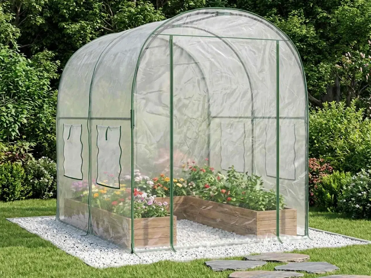 Billede 1 - Drivhus med ramme 160 x 200 x 192,5 cm PVC Transparent
