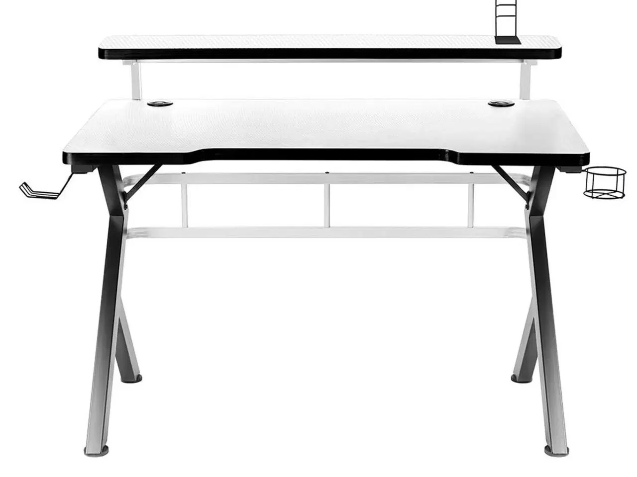 Billede 4 - Huzaro HZ-Hero 5.0 gaming skrivebord - hvid/sort kulfiber 120 x 60 cm