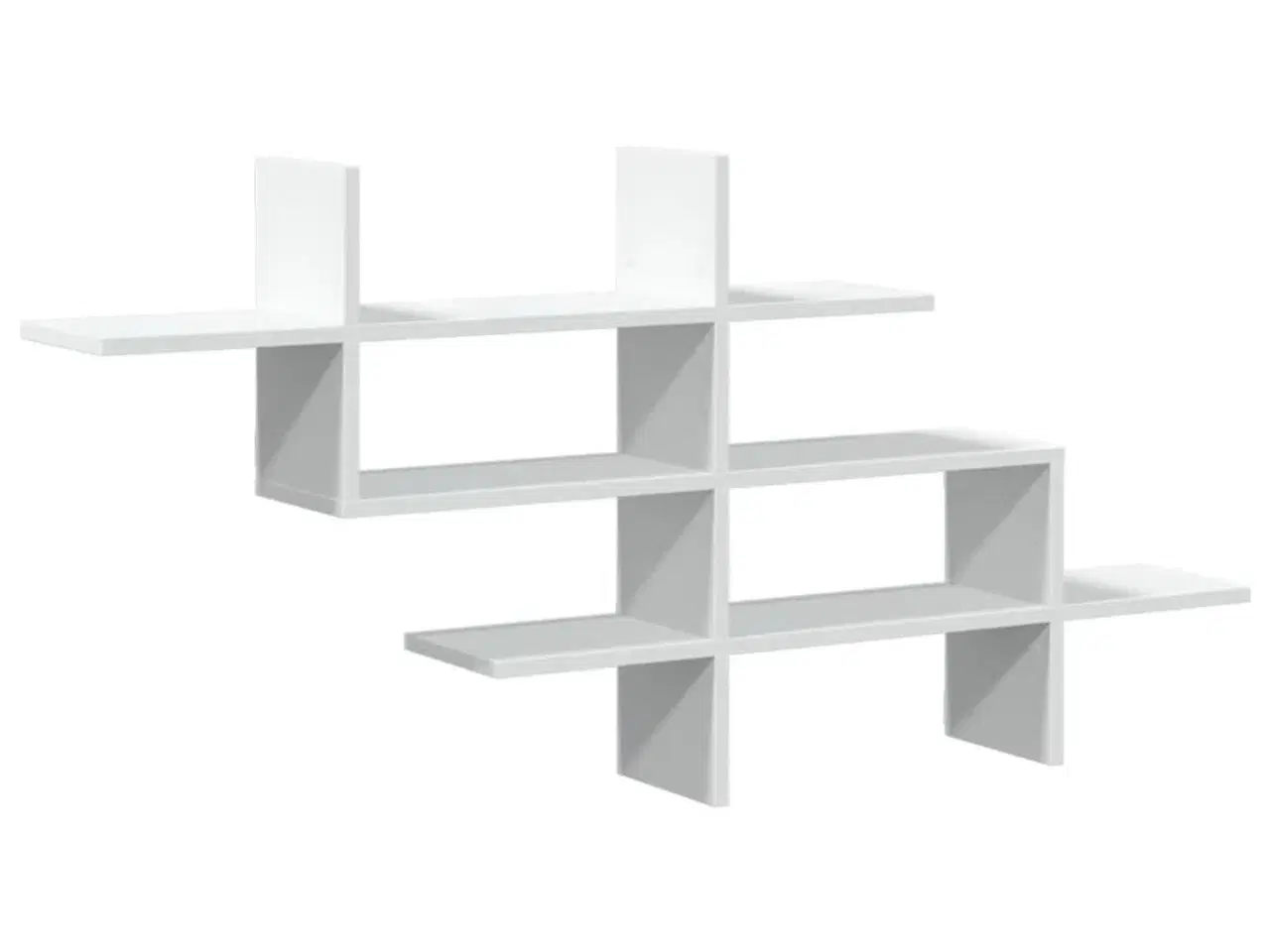 Billede 2 - Væghylde 124,5x18x60,5 cm konstrueret træ hvid