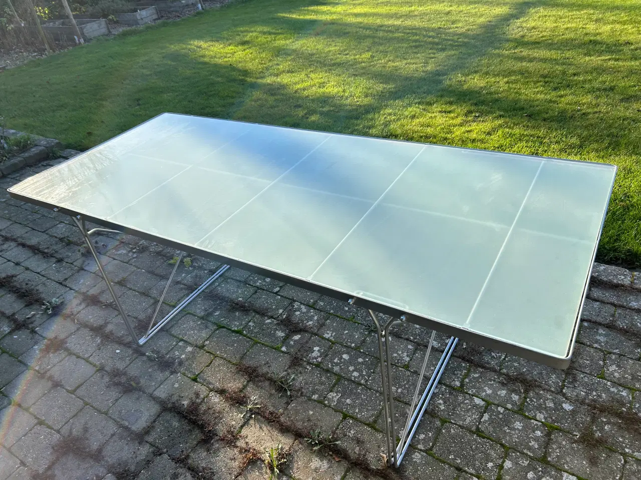 Billede 1 - Glasbord med stål-stel