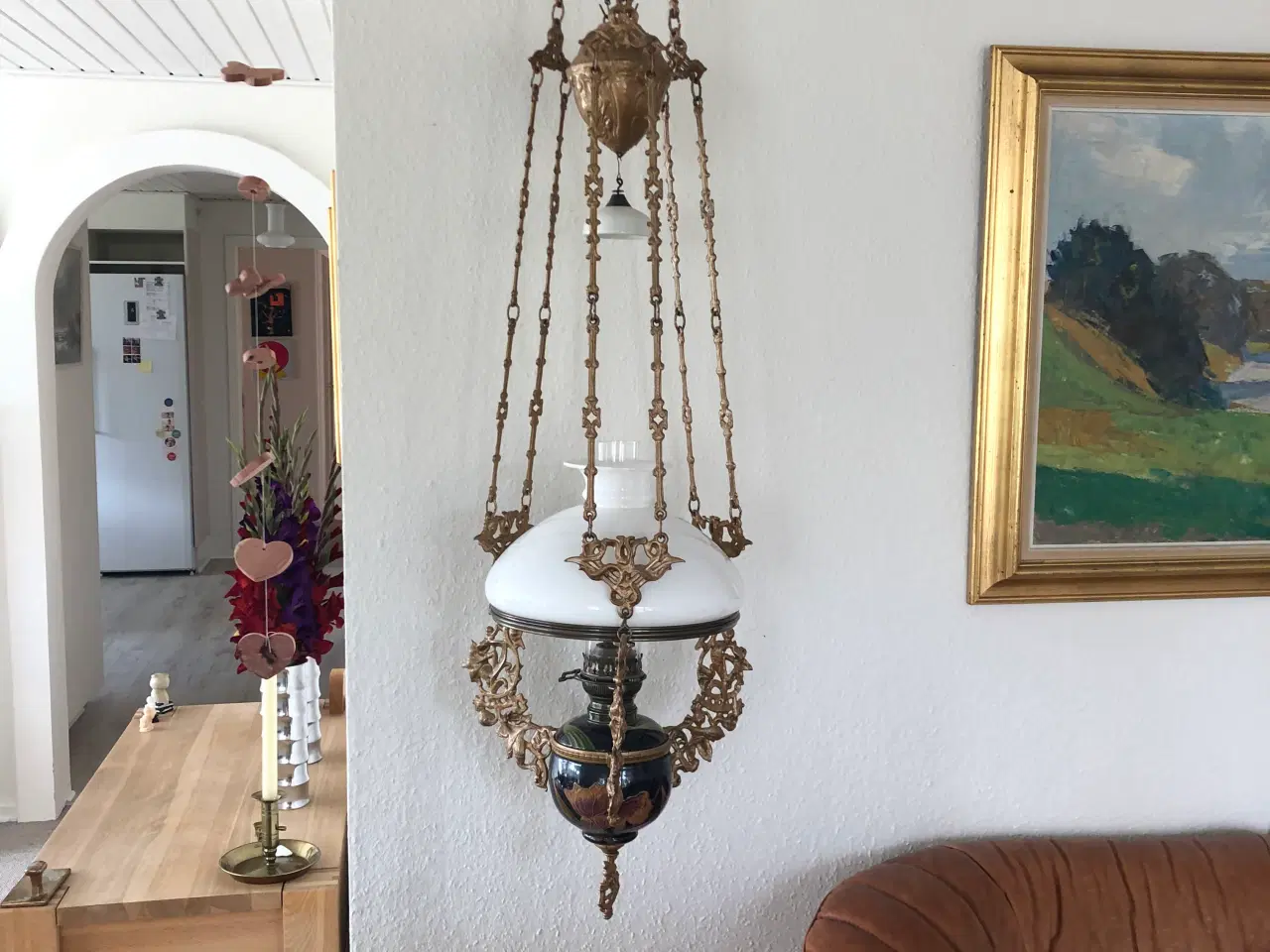 Billede 2 - Antik petroleumslampe. Unik og flot