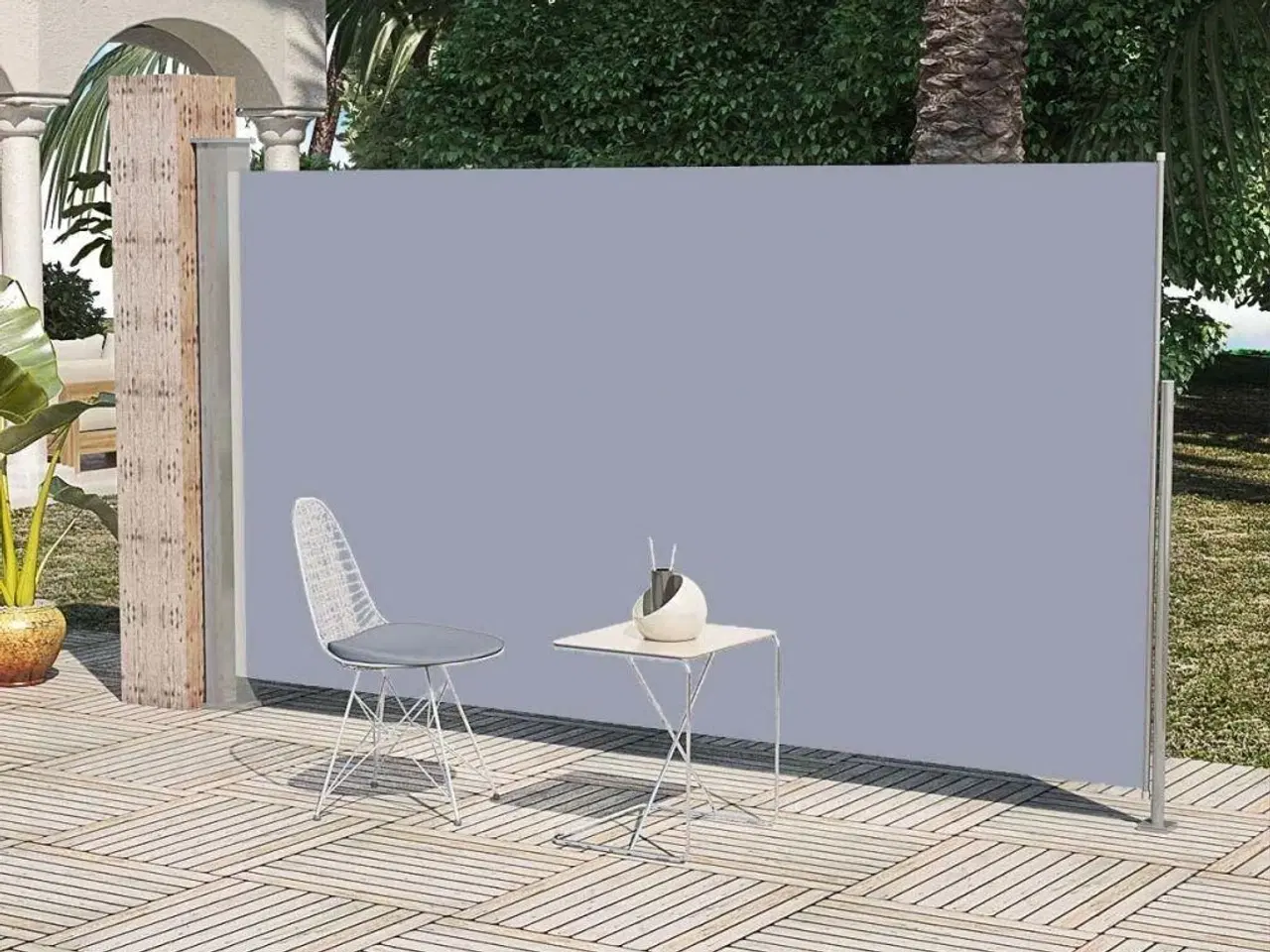 Billede 1 - Sidemarkise til terrasse 160x300 cm grå