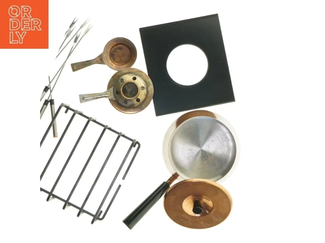 Billede 3 - Kobber fondue sæt (str. 19 cm x 16,5 cm, og. ø. 15 cm)