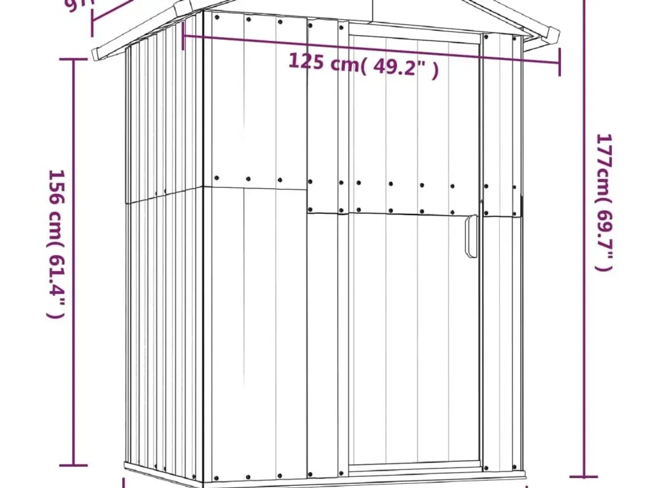 Billede 8 - Haveskur brun 126x97,5x177 cm galvaniseret stål