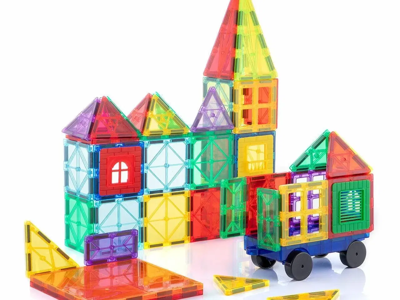 Billede 6 - Magnetiske 3D-byggeklodser Magoks - 57 dele