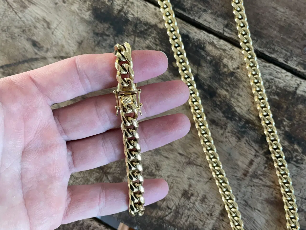 Billede 2 - 10mm 14kt goldfilled pansersæt med kasselås