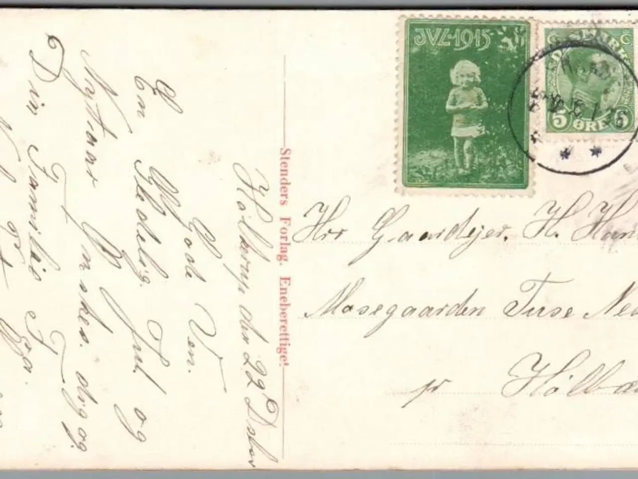 Billede 1 - Julemærke 1915 på Postkort