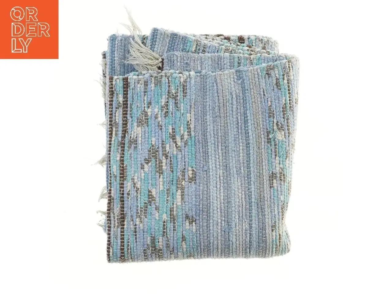 Billede 1 - Blå vævet tæppe (str. 78x244 cm)