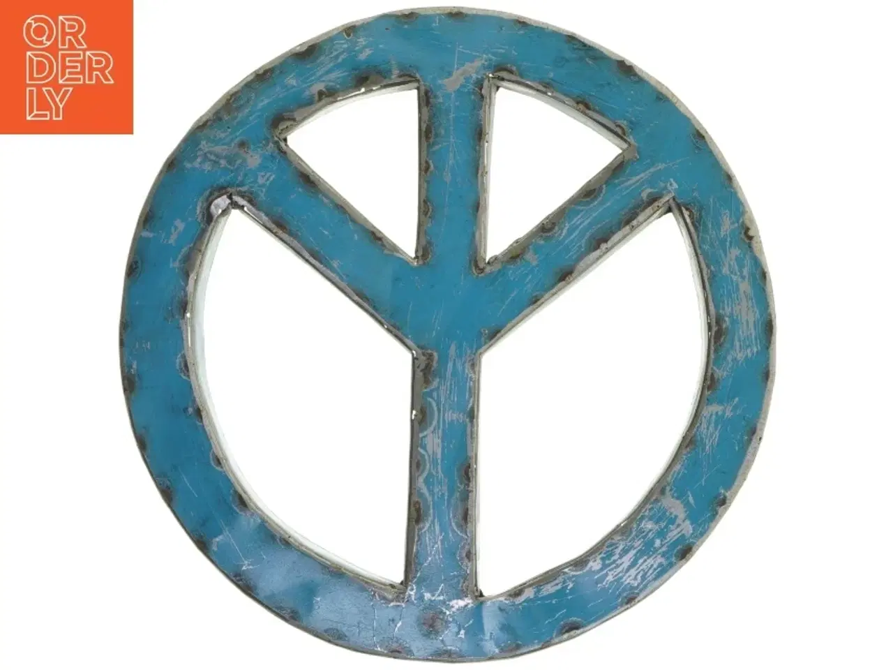 Billede 1 - Rustik fredsskilt i metal med vægophæng (str. Ø 30 cm)