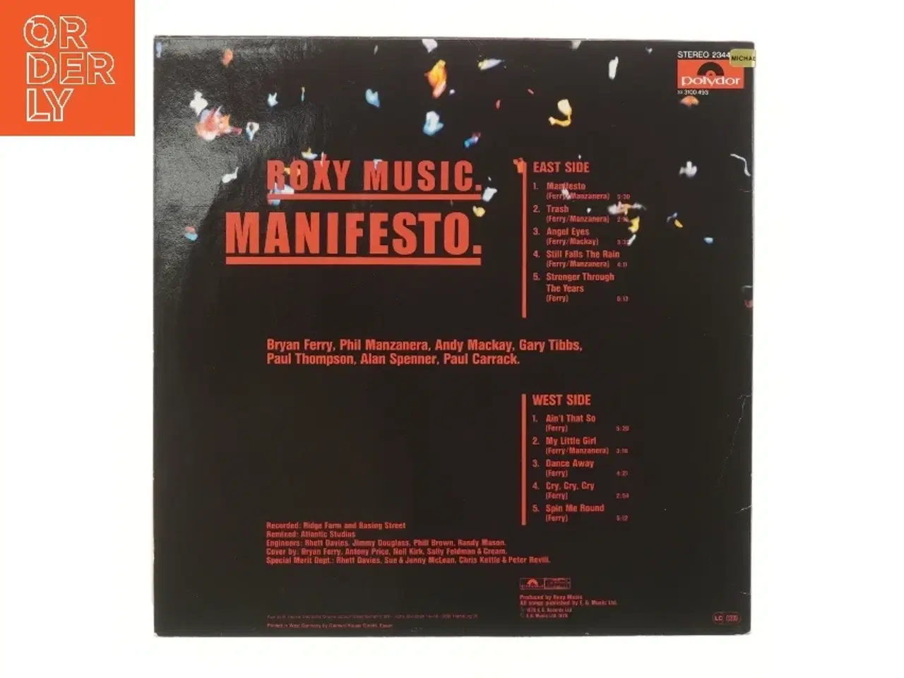 Billede 2 - Roxy Music - Manifesto LP fra Roxy Music
