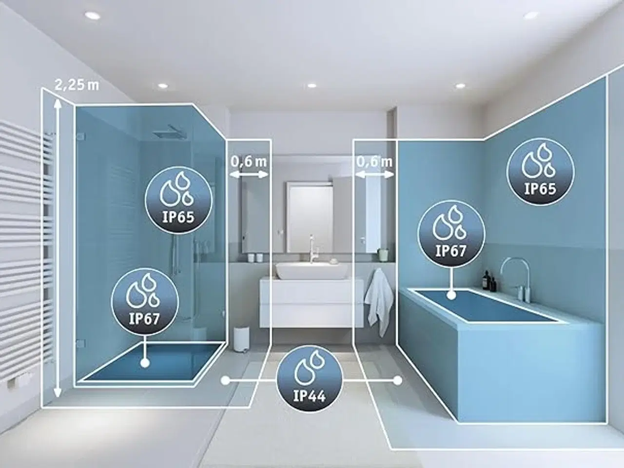 Billede 5 - 4 x Indbyggede spotlights sæt Premium Line Hexa hv