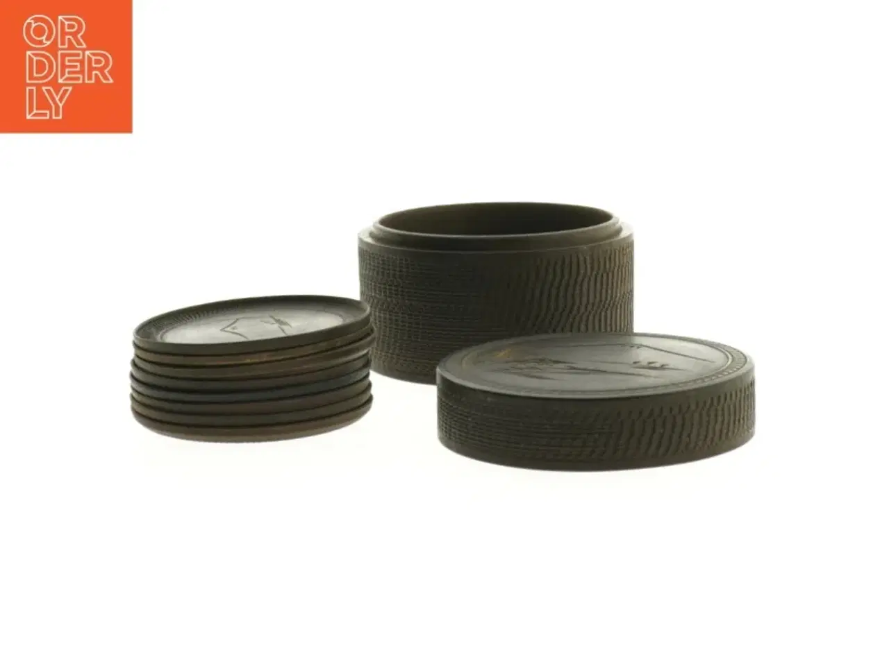 Billede 1 - Sorte lak flaske bakker med japansk design