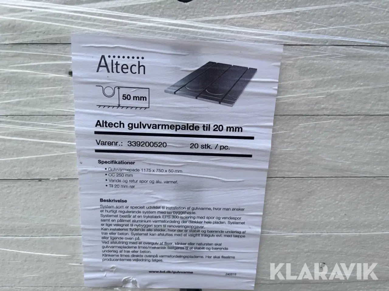 Billede 4 - Gulvvarmeplader Altech