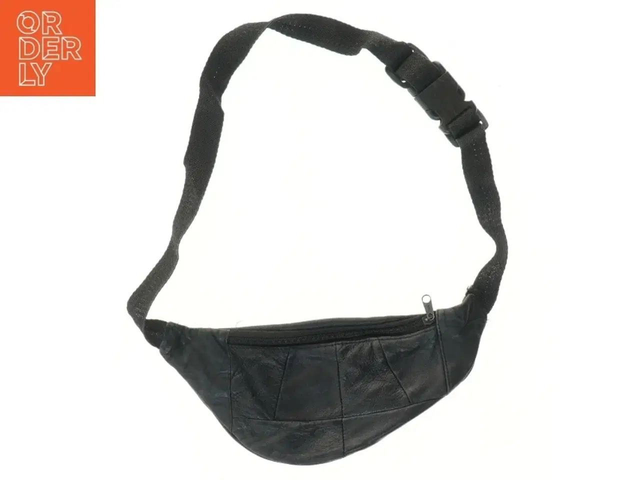 Billede 2 - Sort bæltetaske i læder (str. 31x15 cm)