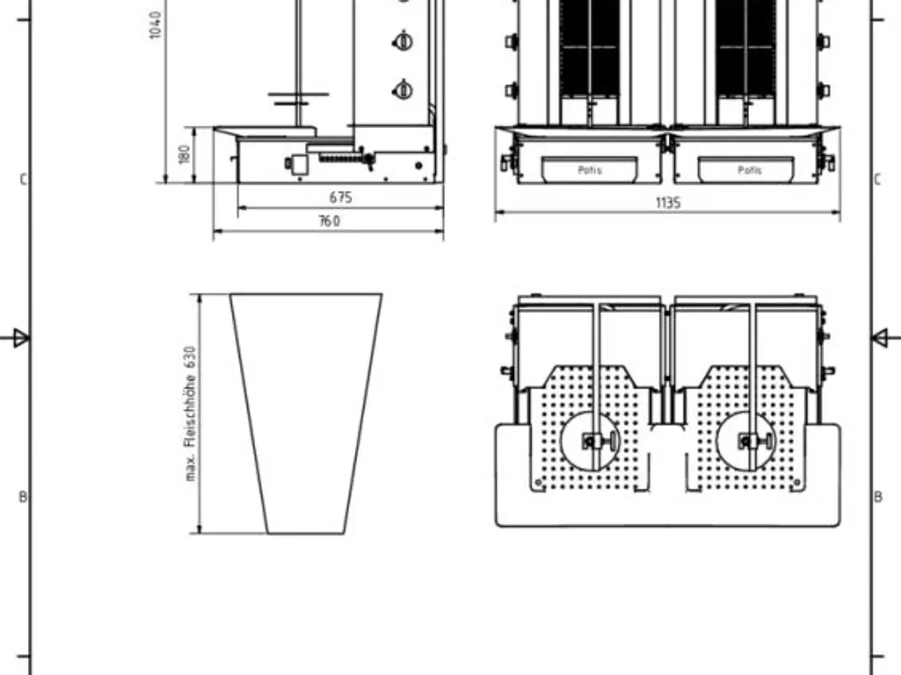 Billede 2 - Kebabgrill til Gas – Dobbeltmodel – 140 kg kød