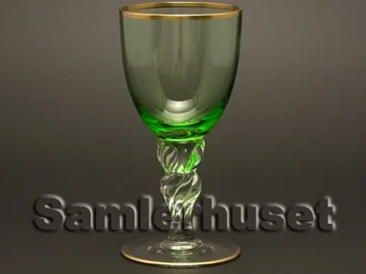 Billede 1 - Lyngby Hvidvinsglas, grøn. H:126 mm.