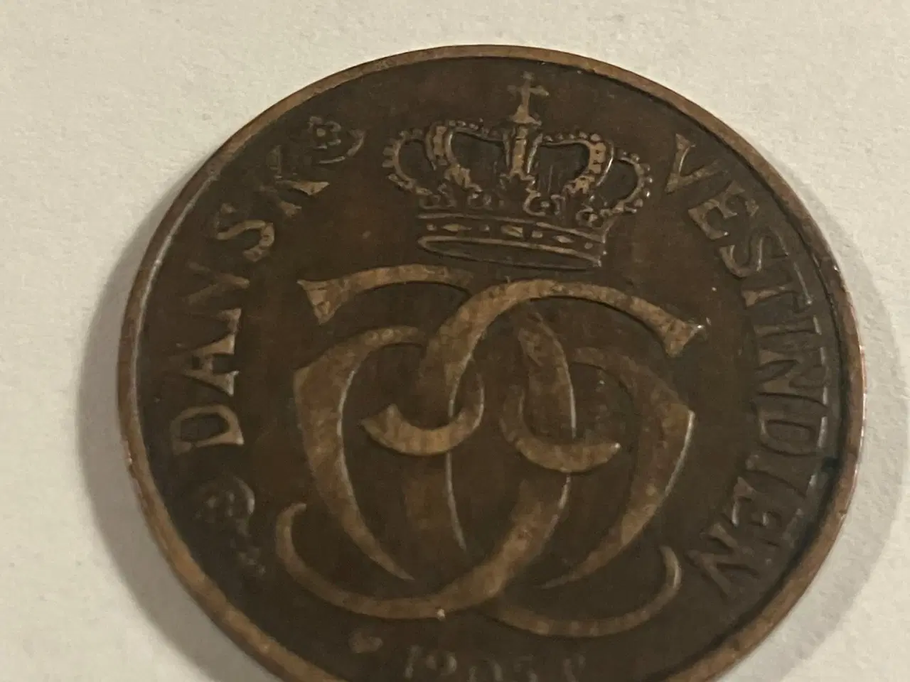 Billede 2 - 1 Cent 5 Bits Dansk Vestindien 1905