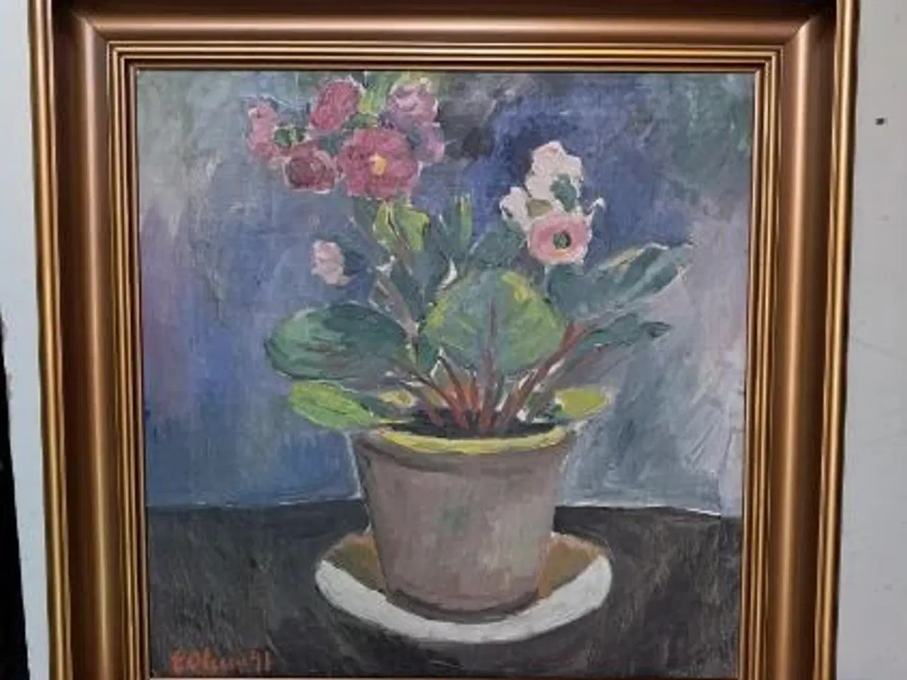 Billede 1 - Smukt blomstermaleri af Eyvind Olesen