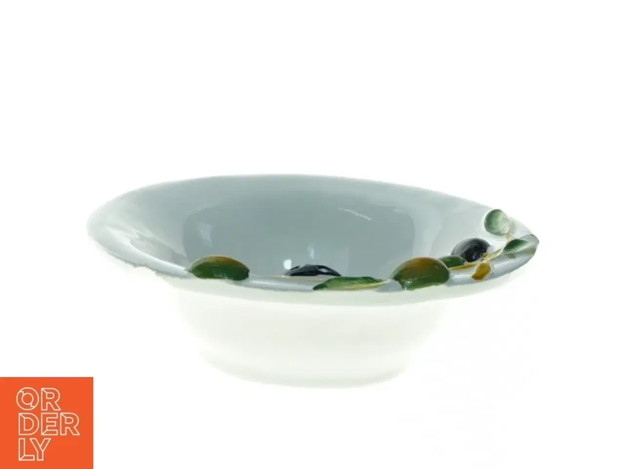 Billede 1 - Porcelænsskål med olivenmotiv (str. 16 x 5 cm)