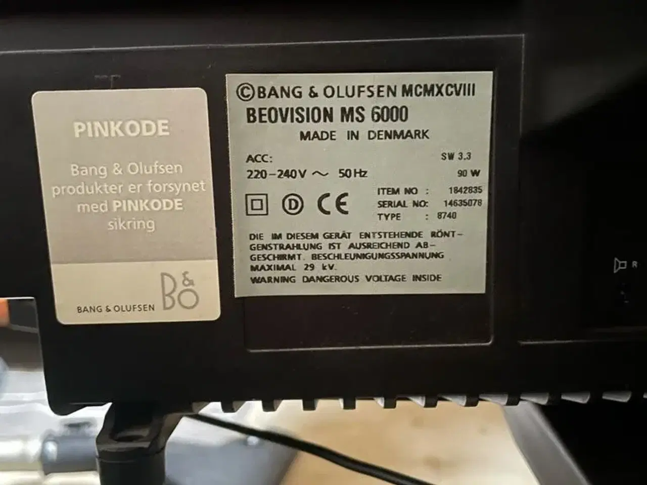 Billede 2 - Bang&Olufsen  BeoVision MS 6000